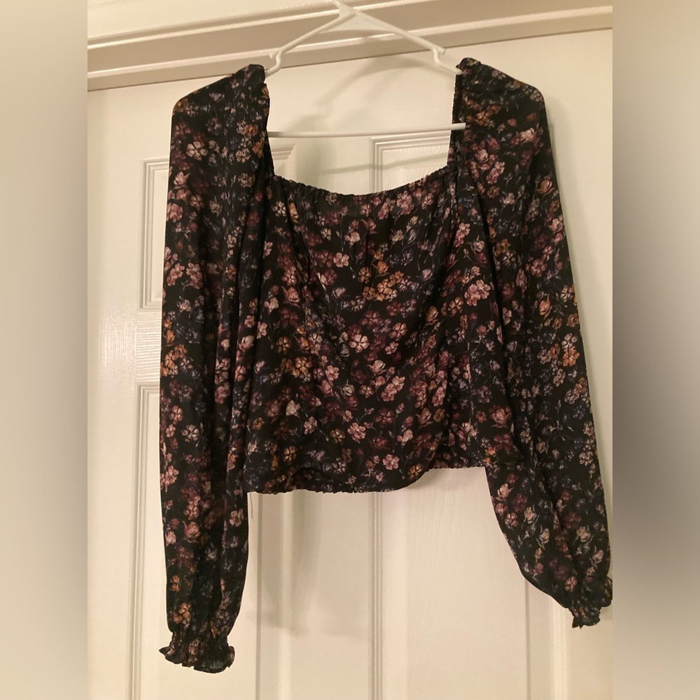 Abercrombie & Fitch Black Floral Blouse